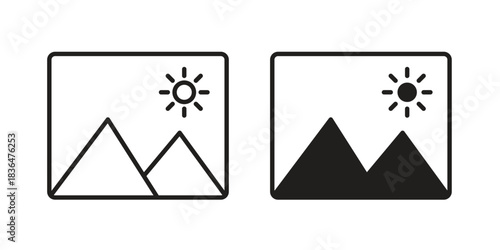Picture icon for template. Icon vector graphic set