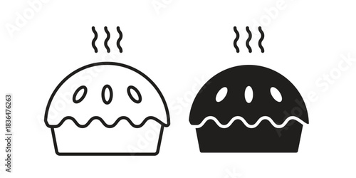 Pie icon for template. Icon vector graphic set