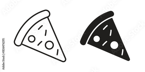 Pizza slice icon for template. Icon vector graphic set