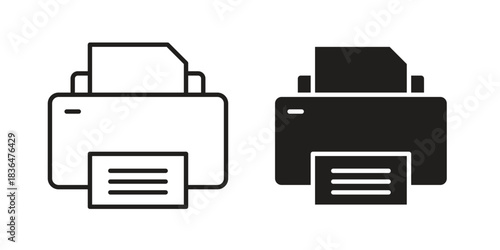 Print icon for template. Icon vector graphic set