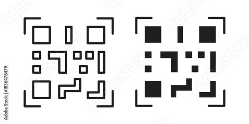 Qrcode icon for template. Icon vector graphic set
