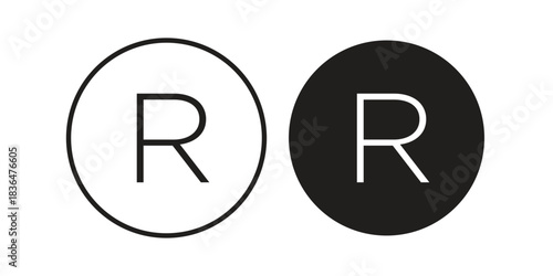 Registered icon for template. Icon vector graphic set