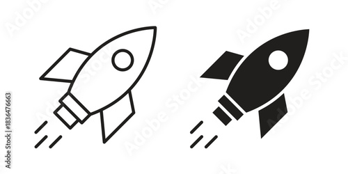 Rocket launch icon for template. Icon vector graphic set