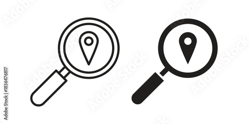 Search Location icon for template. Icon vector graphic set