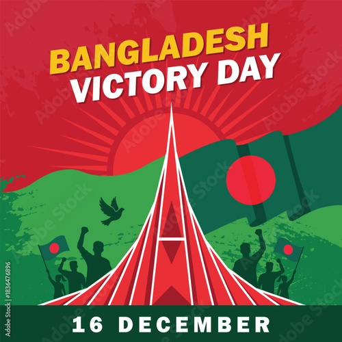 Bangladesh victory day celebration illustration for 16 december
