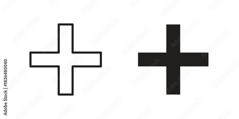 Fototapeta premium Plus icon designs collection for mobile, ui, web.