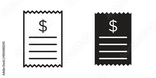 Receipt icon designs collection for mobile, ui, web.