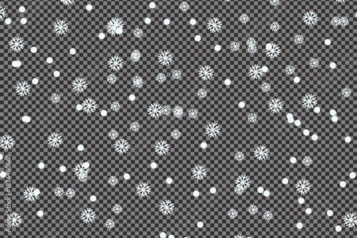 White Snowfall Overlay PNG – Winter Snow Particles Vector Design