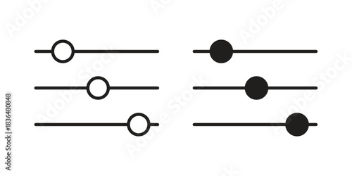 Settings sliders icon designs collection for mobile, ui, web.