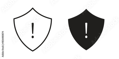 Shield exclamation icon designs collection for mobile, ui, web.