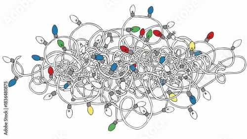 Tangled Christmas Lights - A Colorful Holiday Mess.