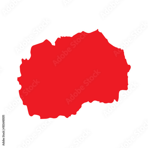 Abstract Red Macedonia Simple Map