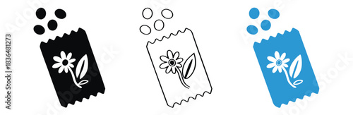 Seed packet icon isolated on white background, vector illustration,Planting fresh blooms with flower seed packets,
