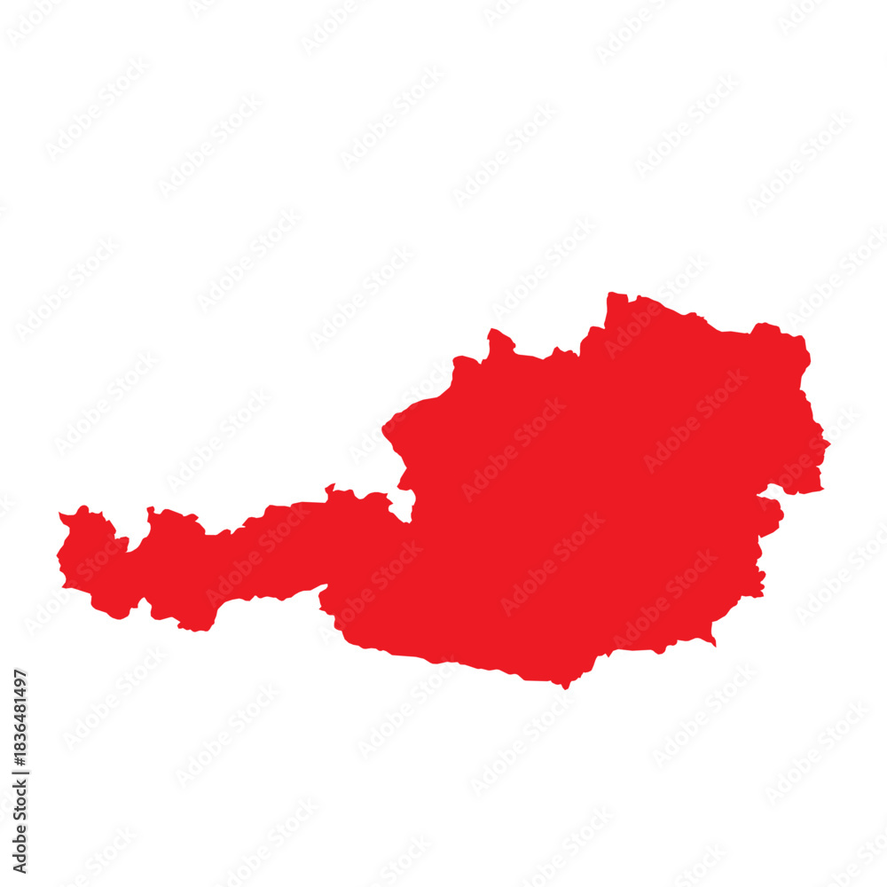 Obraz premium Abstract Red Austria Simple Map