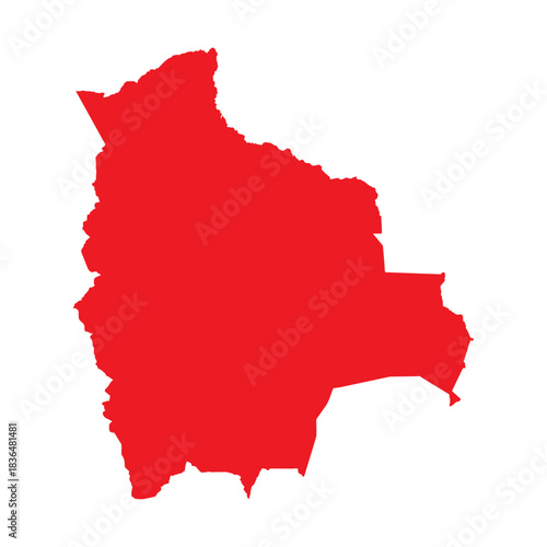 Abstract Red Bolivia Simple Map