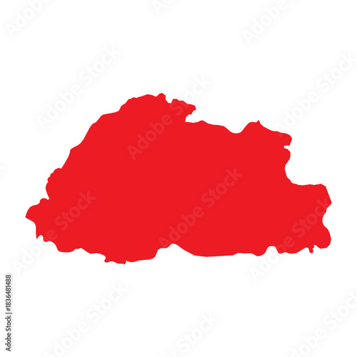 Abstract Red Bhutan Simple Map