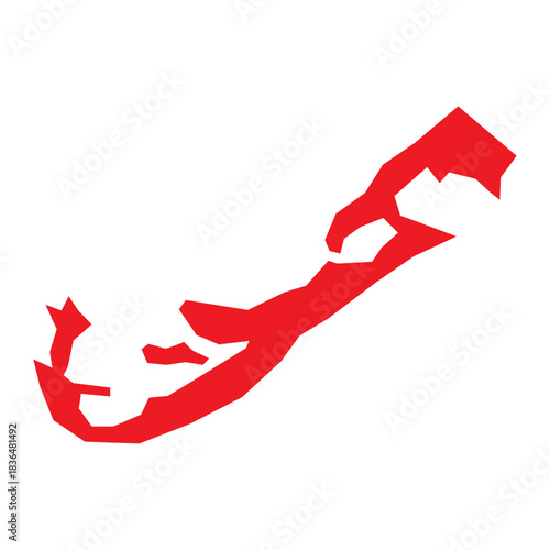 Abstract Red Bermuda Simple Map