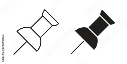Push pin icon symbol. Vector EPS 10. line and glyph icon