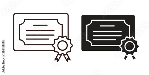 Qualification icon symbol. Vector EPS 10. line and glyph icon