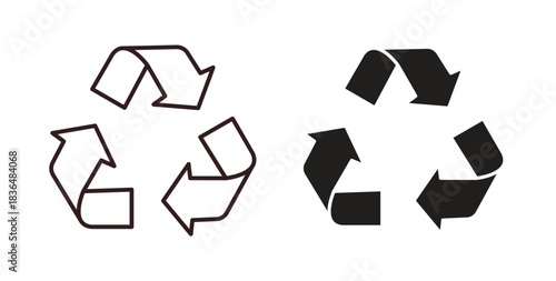 Recycling icon symbol. Vector EPS 10. line and glyph icon