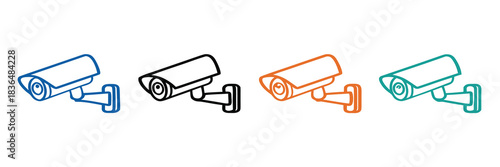 Security camera icons for protection and surveillance needs,Set of CCTV icons. Home security cameras icons,Vector illustration.CCTV vector icon set.Video surveillance CCTV camera icon. Security camera