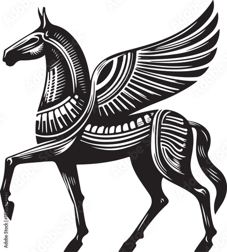 Cute brown horse vector illustration isolated on white