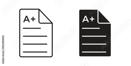Report card icon symbol. Vector EPS 10. line and glyph icon