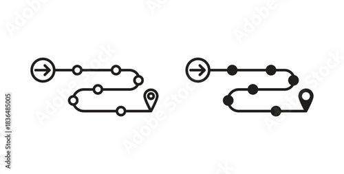 Roadmap icon symbol. Vector EPS 10. line and glyph icon