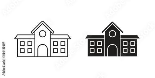 school icon symbol. Vector EPS 10. line and glyph icon