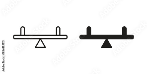 Seesaw icon symbol. Vector EPS 10. line and glyph icon