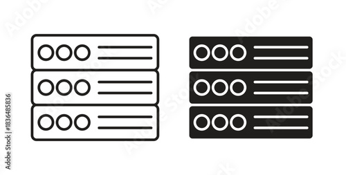 Server rack icon symbol. Vector EPS 10. line and glyph icon