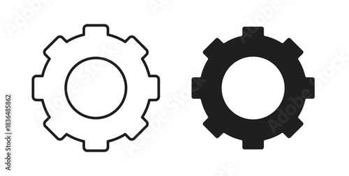 Settings gear icon symbol. Vector EPS 10. line and glyph icon