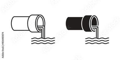 Sewage icon symbol. Vector EPS 10. line and glyph icon