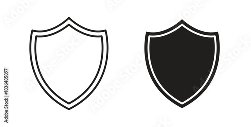Shield icon symbol. Vector EPS 10. line and glyph icon