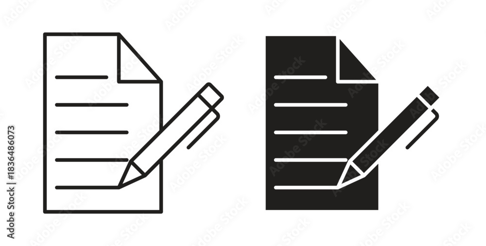 Fototapeta premium Signed contract icon symbol. Vector EPS 10. line and glyph icon
