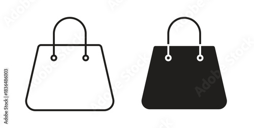 Shopping bag icon symbol. Vector EPS 10. line and glyph icon