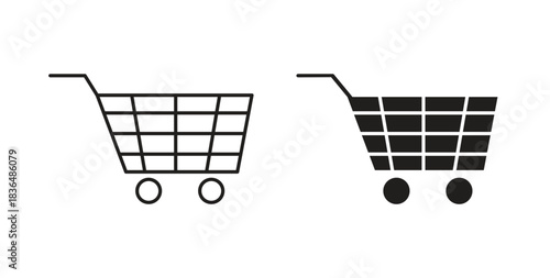 Shopping cart icon symbol. Vector EPS 10. line and glyph icon