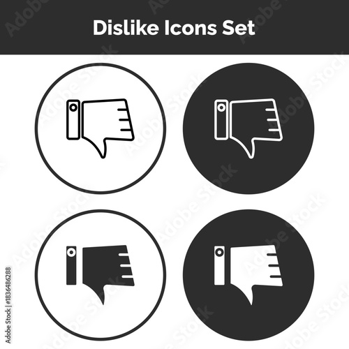 Dislike Icons Set — Negative Feedback, Reactions, and User Interaction Vector Pack