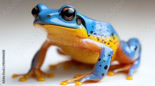 Colorful blue frog Dendrobates tinctorius showcasing its vibrant beauty
