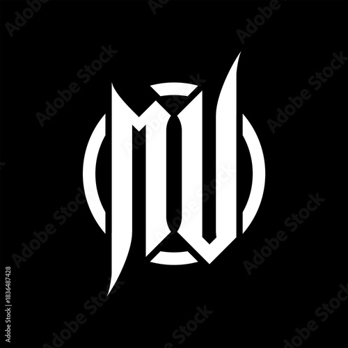 MV Monogram Logo on Black Background