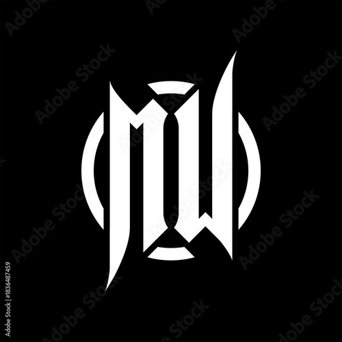 MW Monogram Logo on Black Background