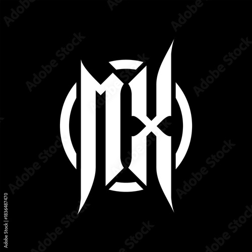 MX Monogram Logo on Black Background