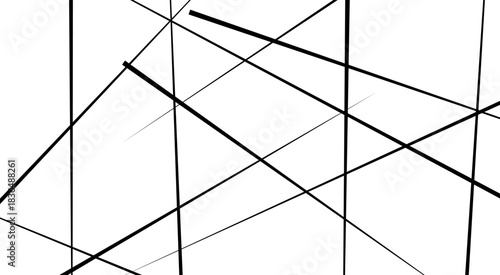 Abstract white background with random black lines, Abstract lines in black and white tone of many squares and rectangle shapes.