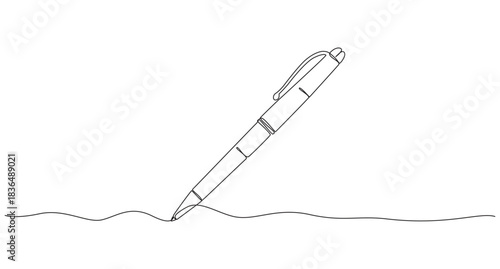 Back to school concept education pen continuous one line art drawing,