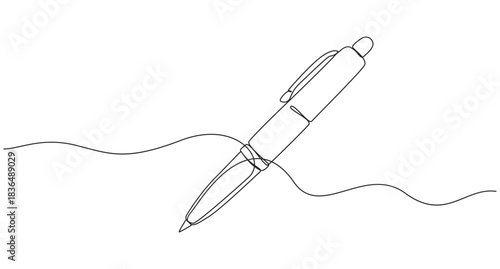 Back to school concept education pen continuous one line art drawing,
