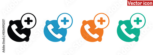 Get medical help with a simple phone call using health service,Online Consultation Icon,health call icon. Medical phone calls icons. emergency call sign. health communication concept
