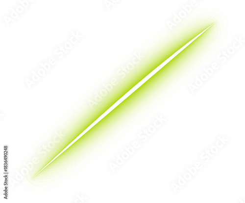 Obraz na plátně Glowing neon green light streak