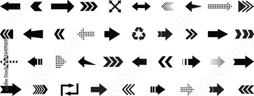 Arrow icon set. arrow. cursor. Modern simple arrows. cursor. different arrow signs. Black arrow icon big set  .