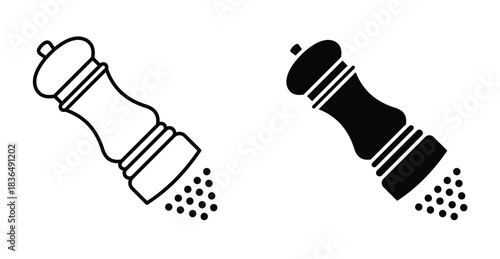 Pepper shaker icon. Line with editable stroke and flat for Web