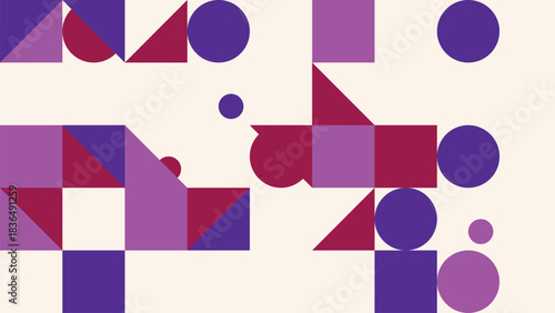 Abstract geometric background with purple and pink shapes modern design